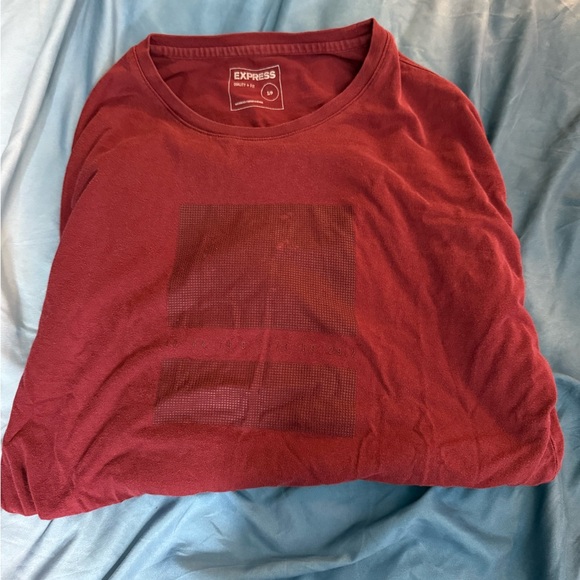 Express Burgundy Graphic Long Sleeve Shirt (Men’s Medium) - Picture 3 of 5